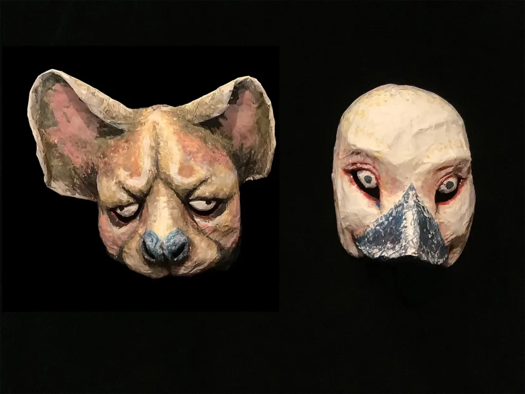 本公演のために作られた新たな仮面。（作：吉岡紗矢）